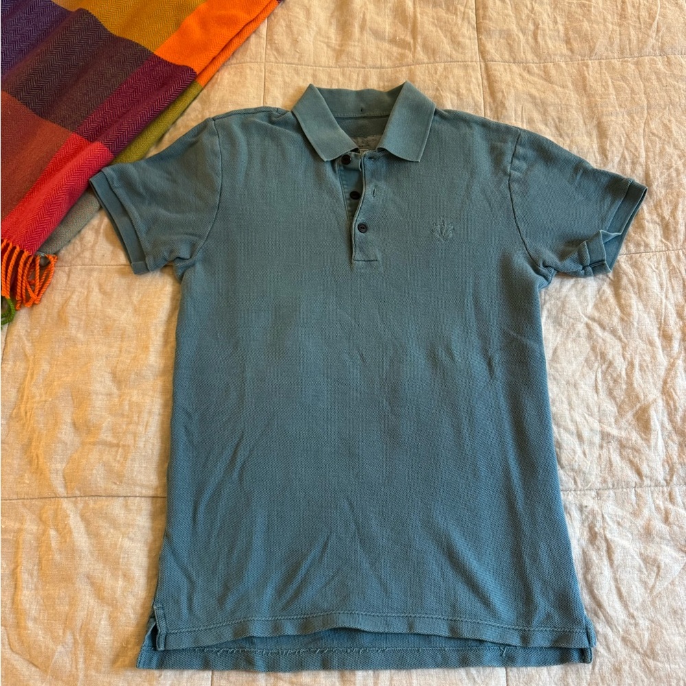 rag & bone Men's Teal Polo Shirt